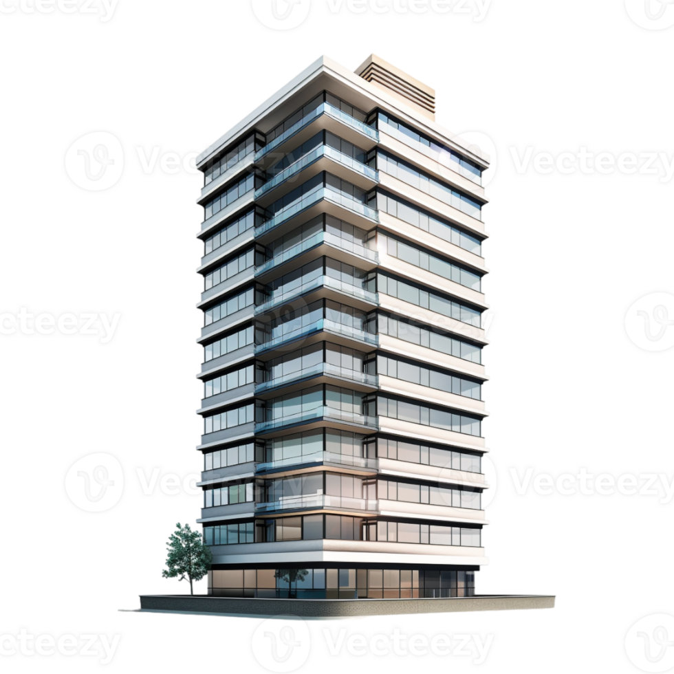 Sky Scrapper Building on Transparent Background png