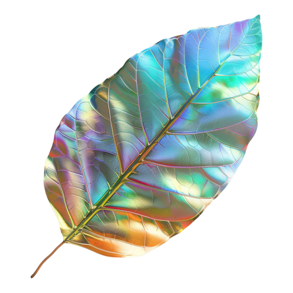 Shiny Colorful Palm Leaves on Transparent Background png