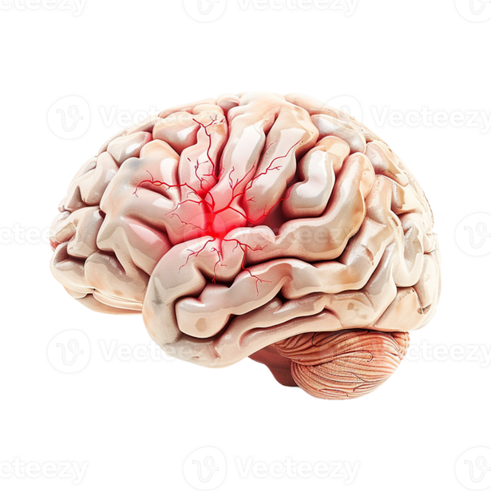 3D Human Brain on Transparent Background png