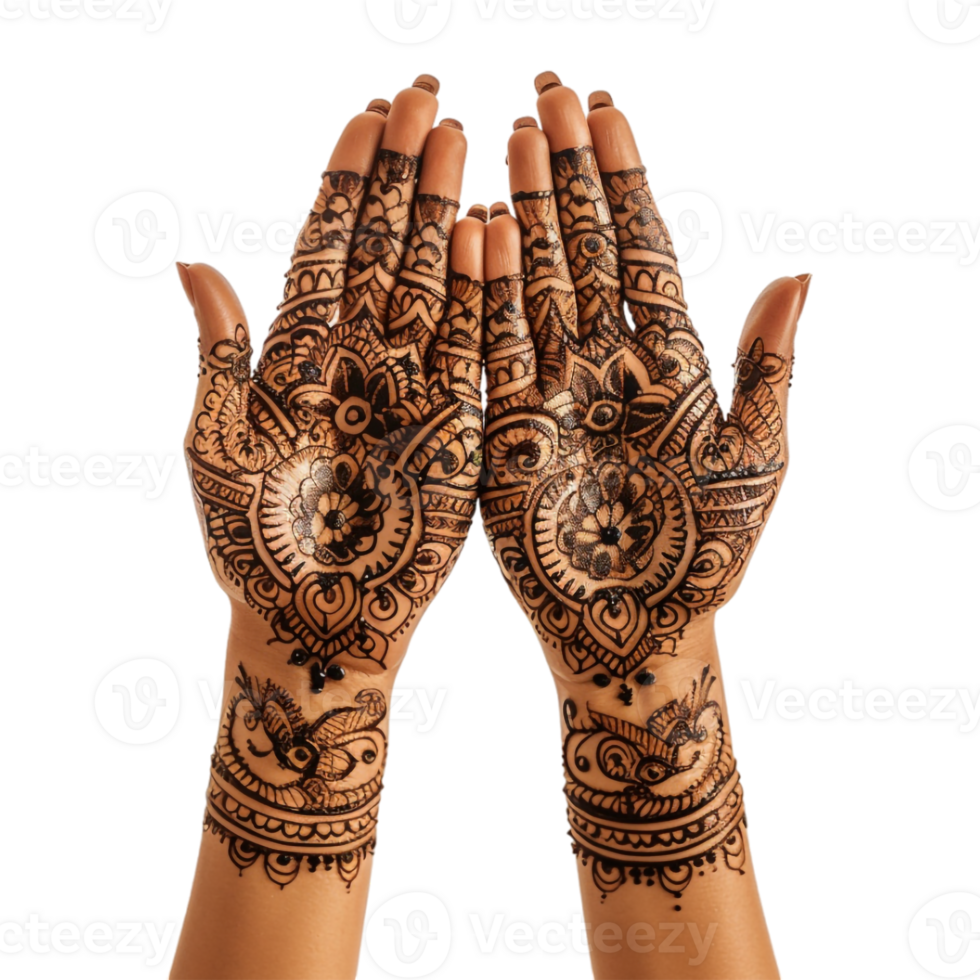 Indian Henna on Hand on Transparent Background png
