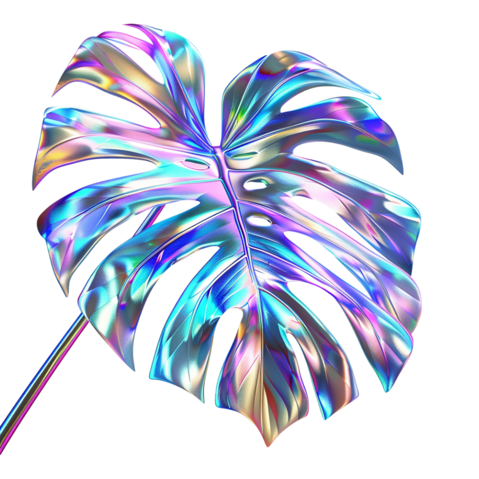 Shiny Colorful Palm Leaves on Transparent Background png