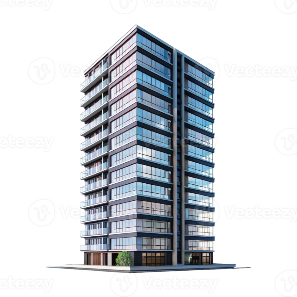 Sky Scrapper Building on Transparent Background png