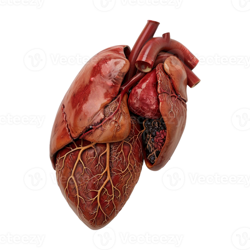 3D Human Liver on Transparent Background png
