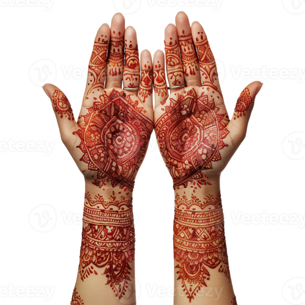 Indian Henna on Hand on Transparent Background png