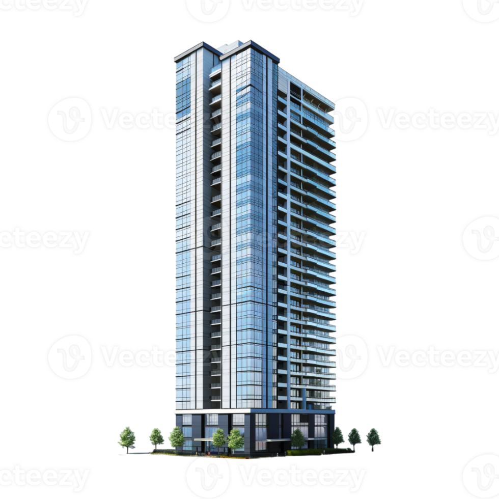 Sky Scrapper Building on Transparent Background png