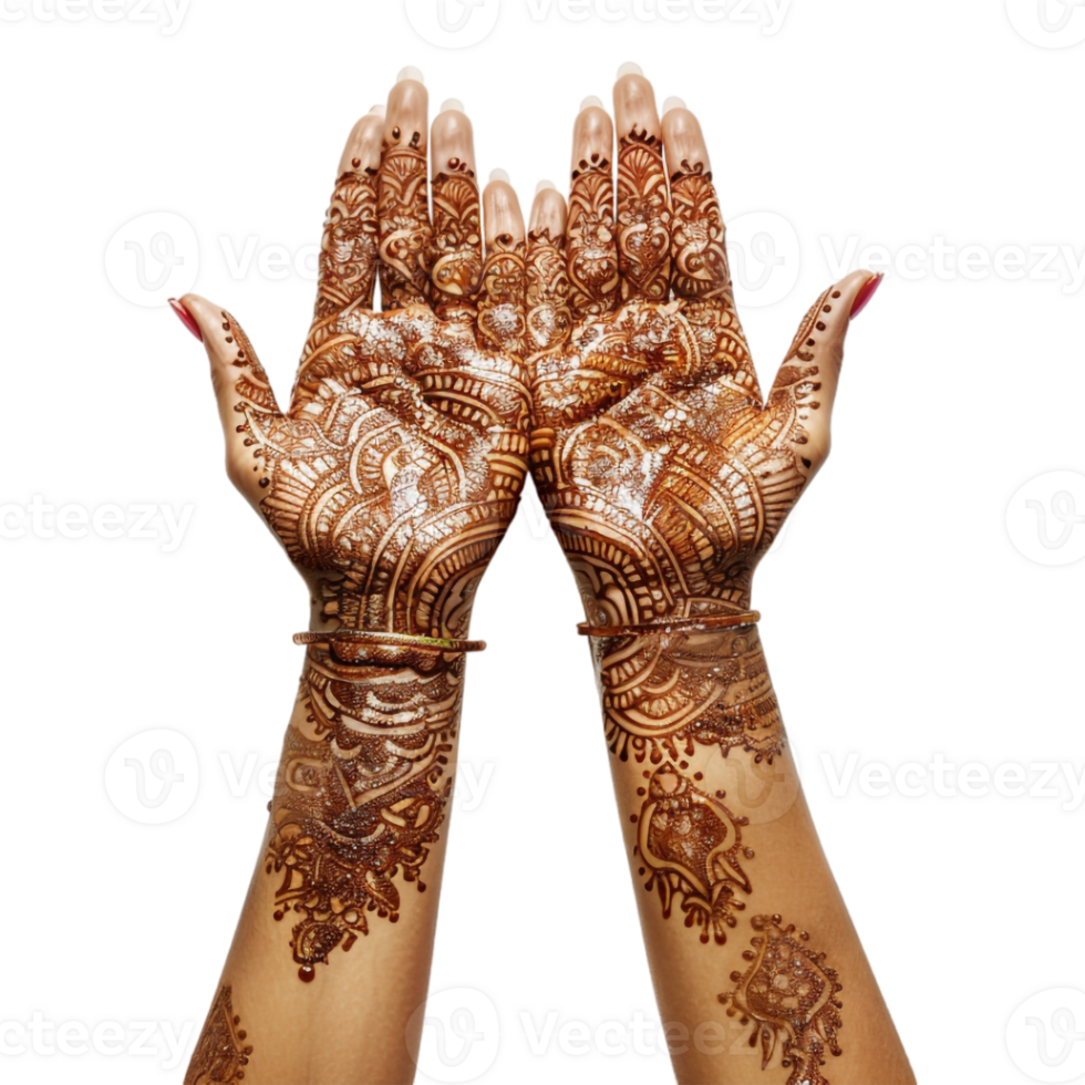 Indian Henna on Hand on Transparent Background png