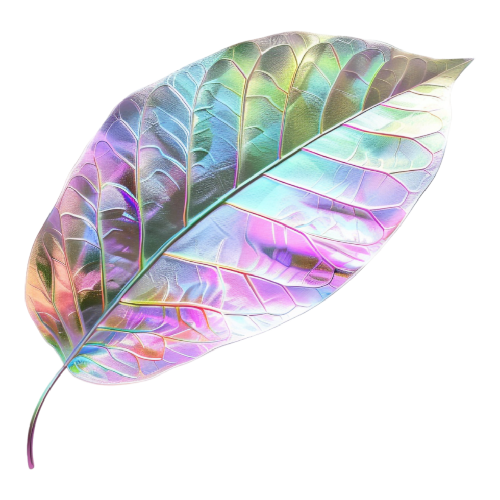 Shiny Colorful Palm Leaves on Transparent Background png