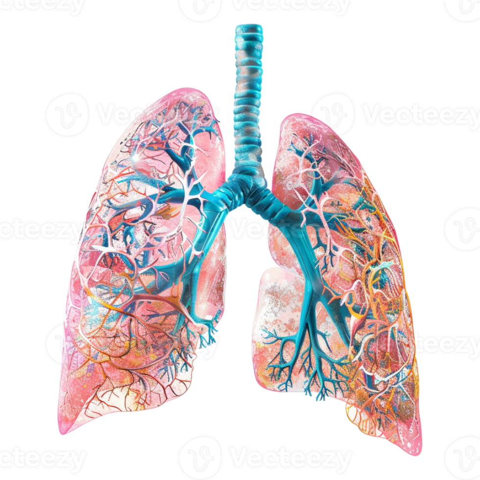 3D Human Lungs on Transparent Background png