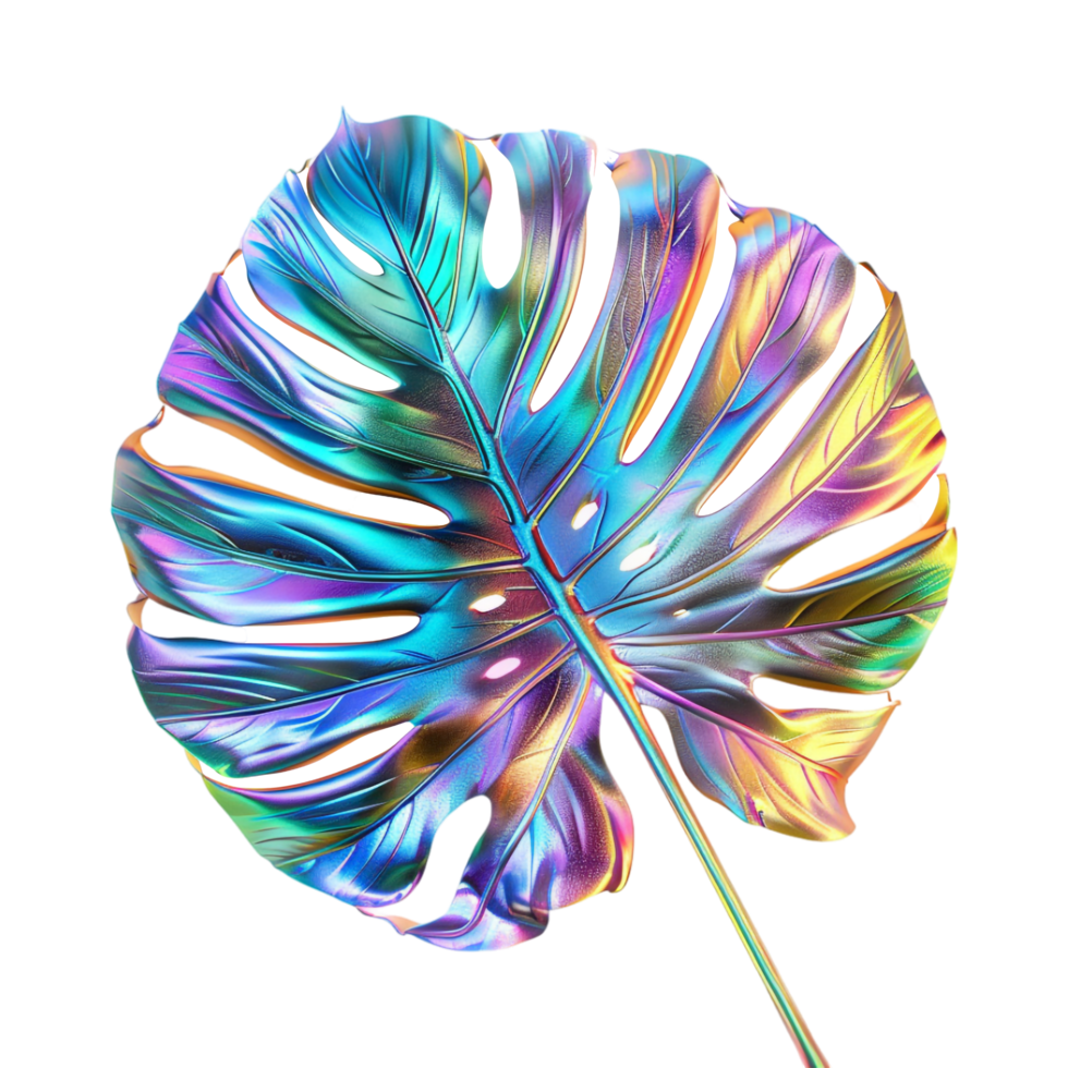 Shiny Colorful Palm Leaves on Transparent Background png