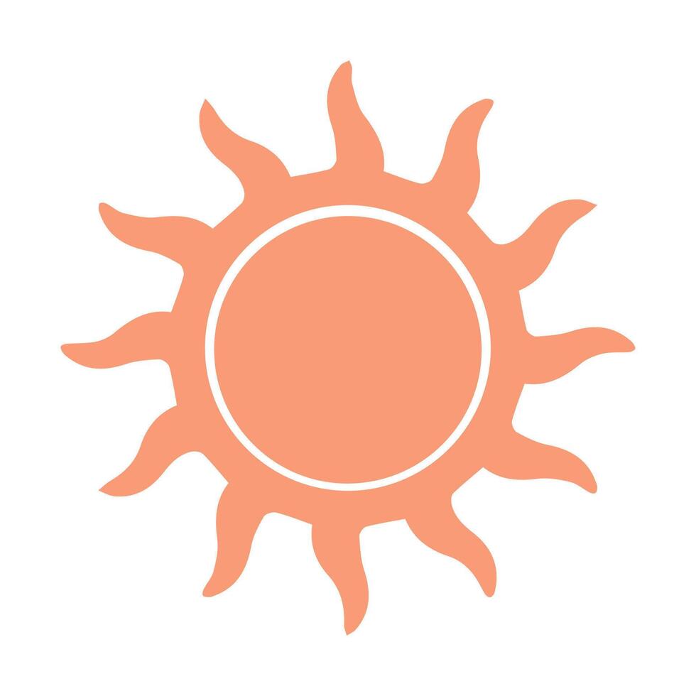 Sun sign yoga element hand drawn vector