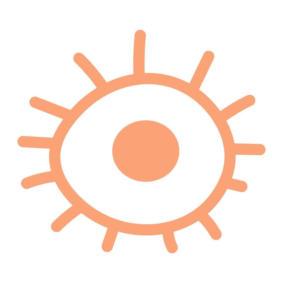 Eye sign yoga element hand drawn vector