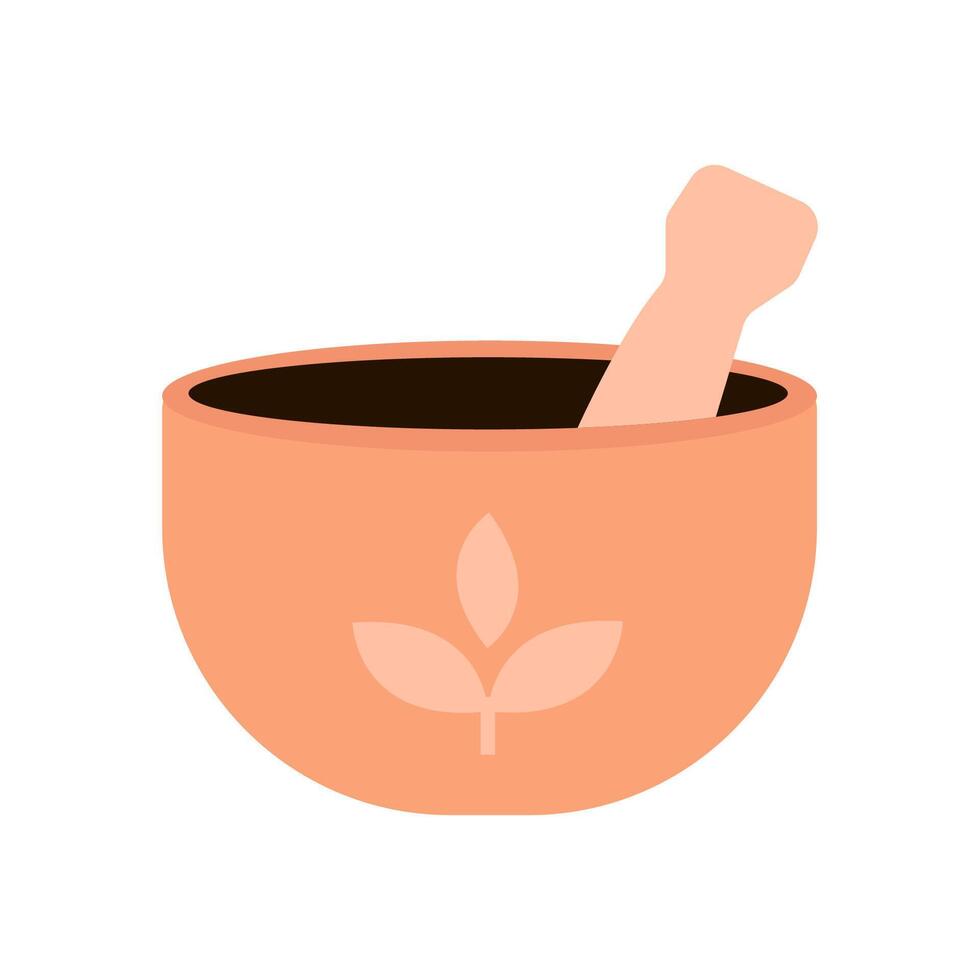 Singing bowl yoga element hand drawn vector