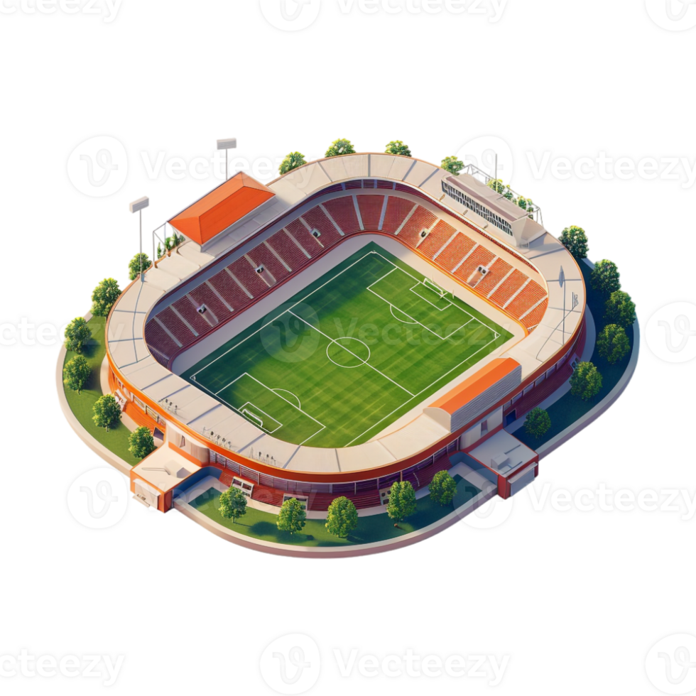 Isometric 3D Stadium on Transparent Background png