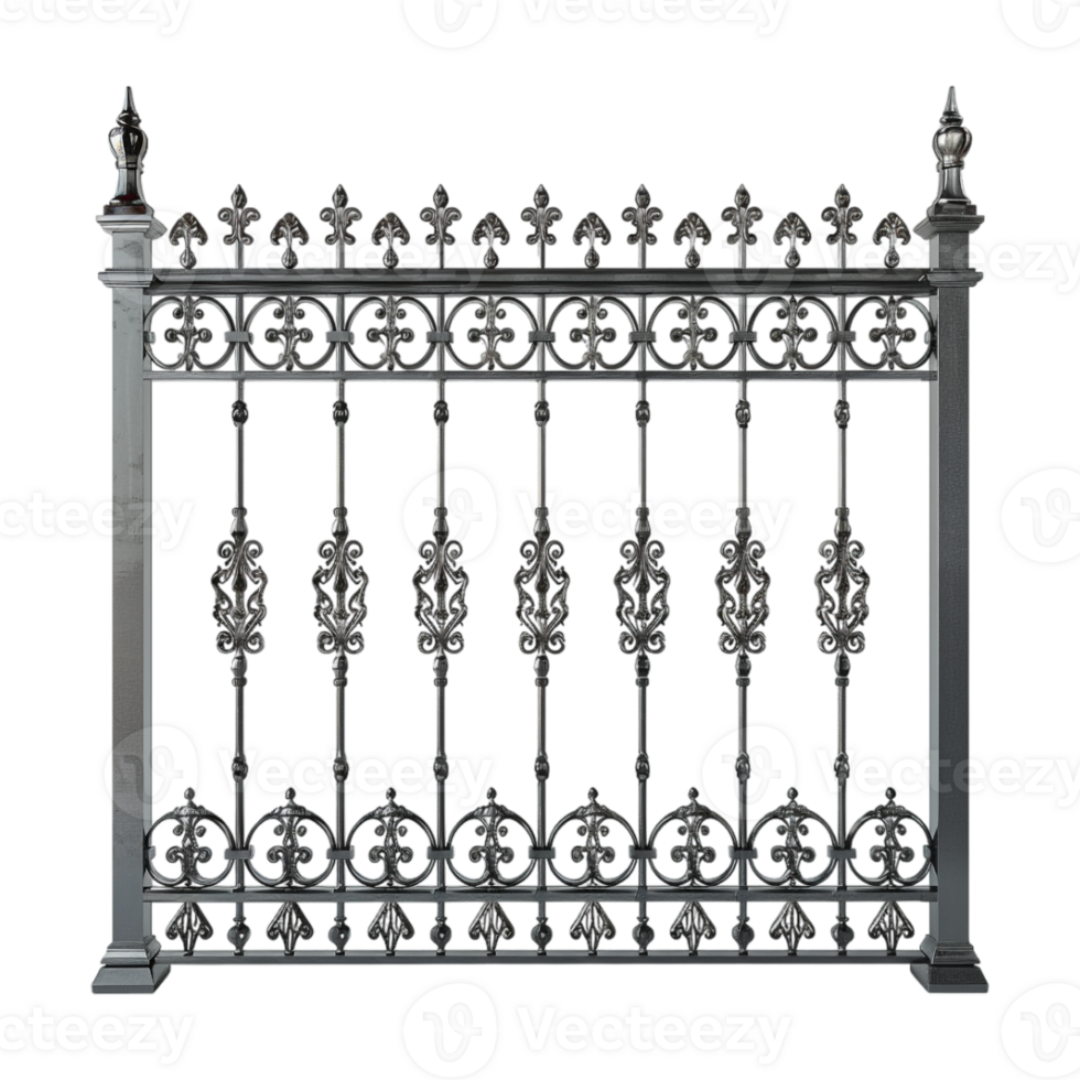 Steel Safety Gate Outside House on Transparent Background png