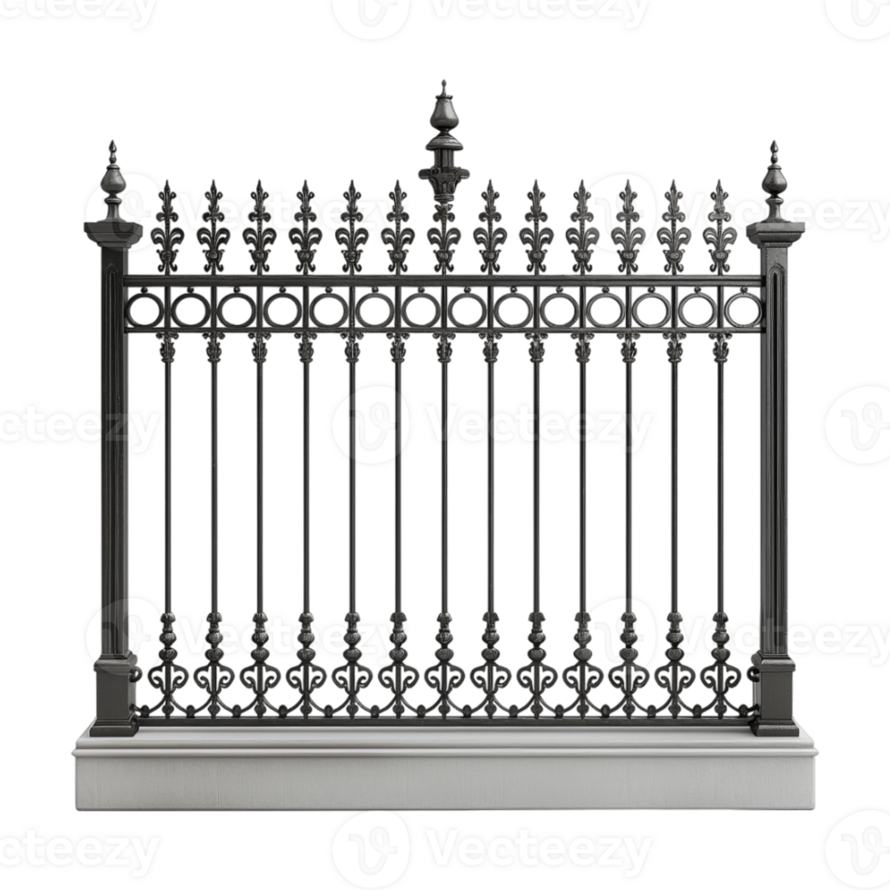 Steel Safety Gate Outside House on Transparent Background png