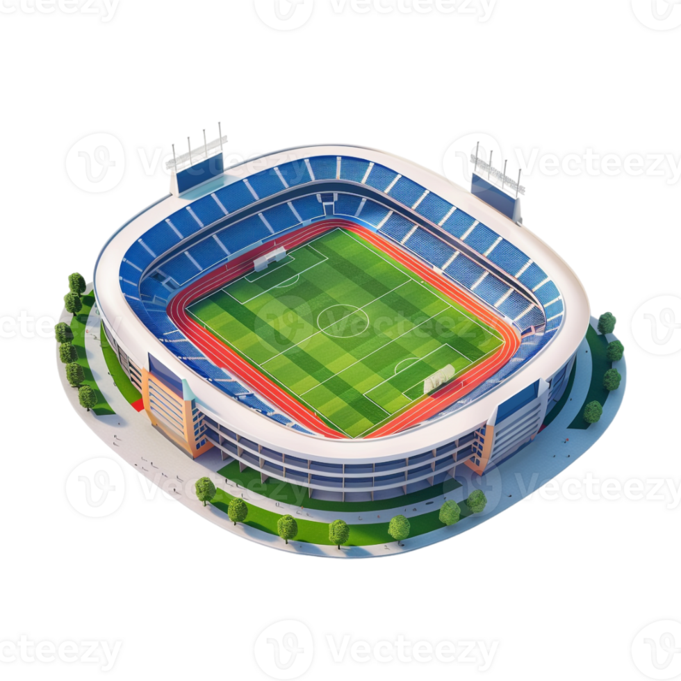 Isometric 3D Stadium on Transparent Background png