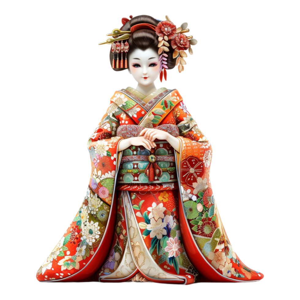 Cute Chinese Doll on Transparent Background png