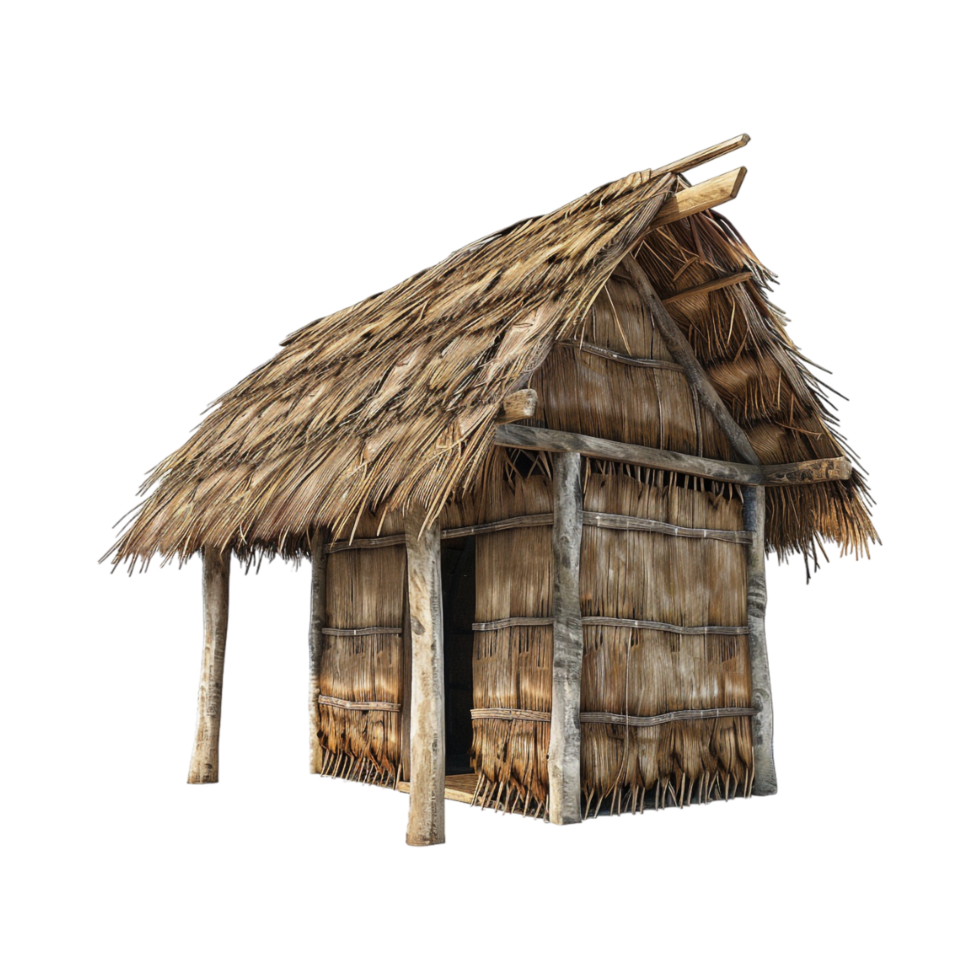 Wooden Hut House on Transparent Background png
