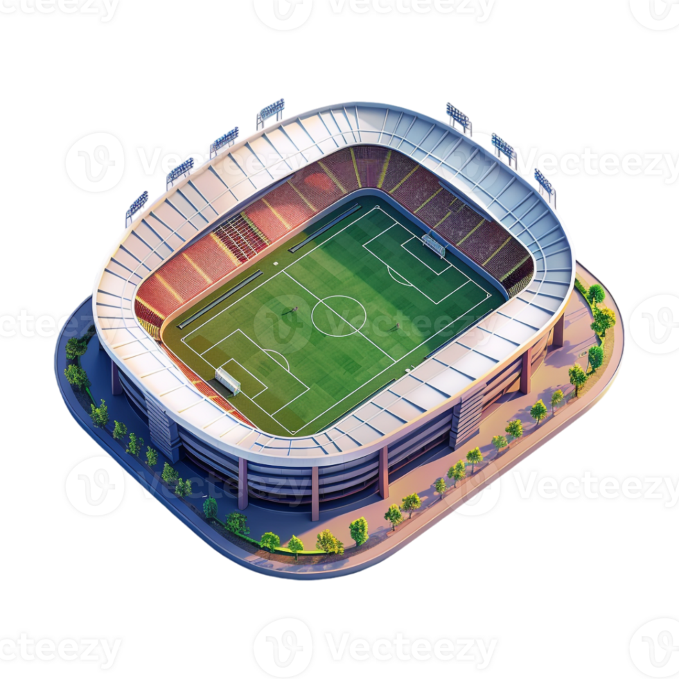 Isometric 3D Stadium on Transparent Background png