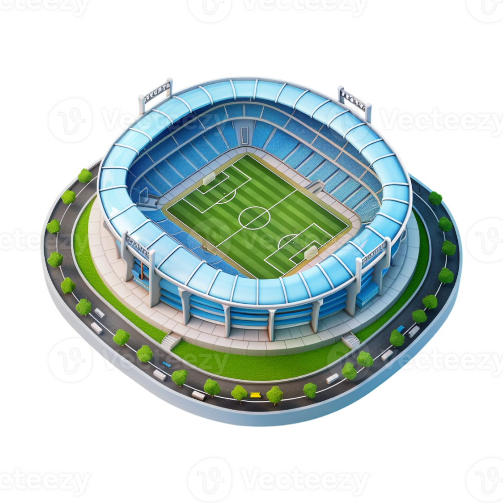 Isometric 3D Stadium on Transparent Background png
