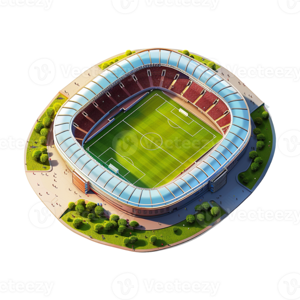 Isometric 3D Stadium on Transparent Background png