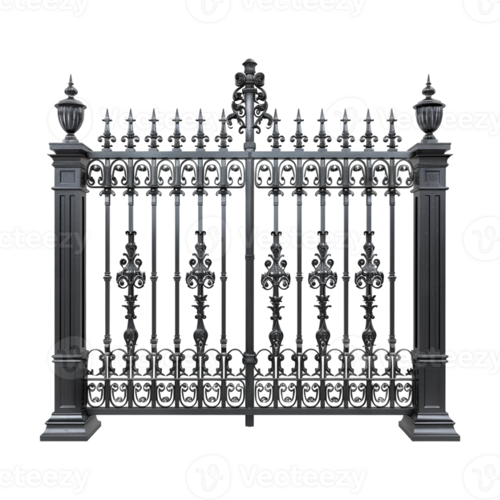 Steel Safety Gate Outside House on Transparent Background png
