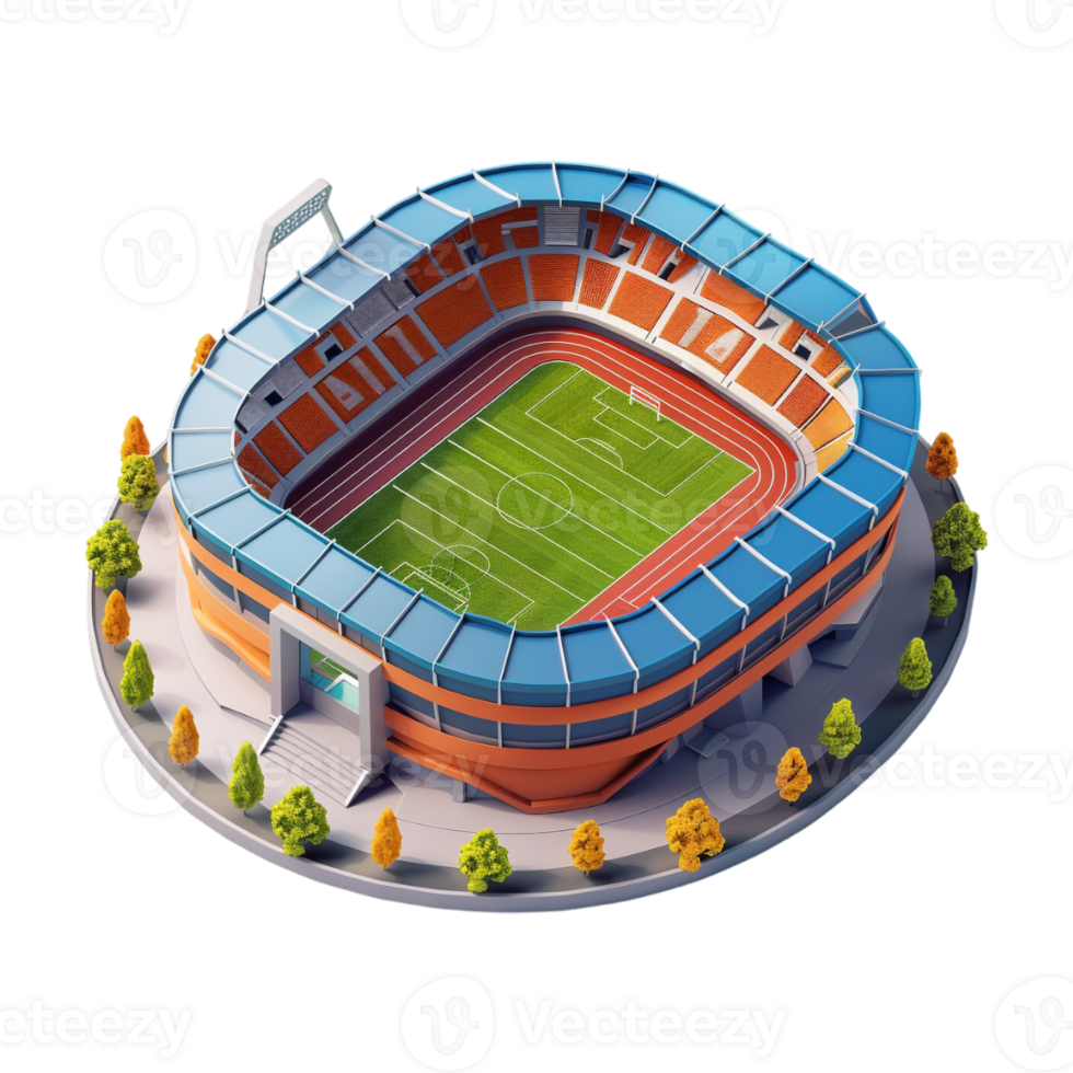 Isometric 3D Stadium on Transparent Background png