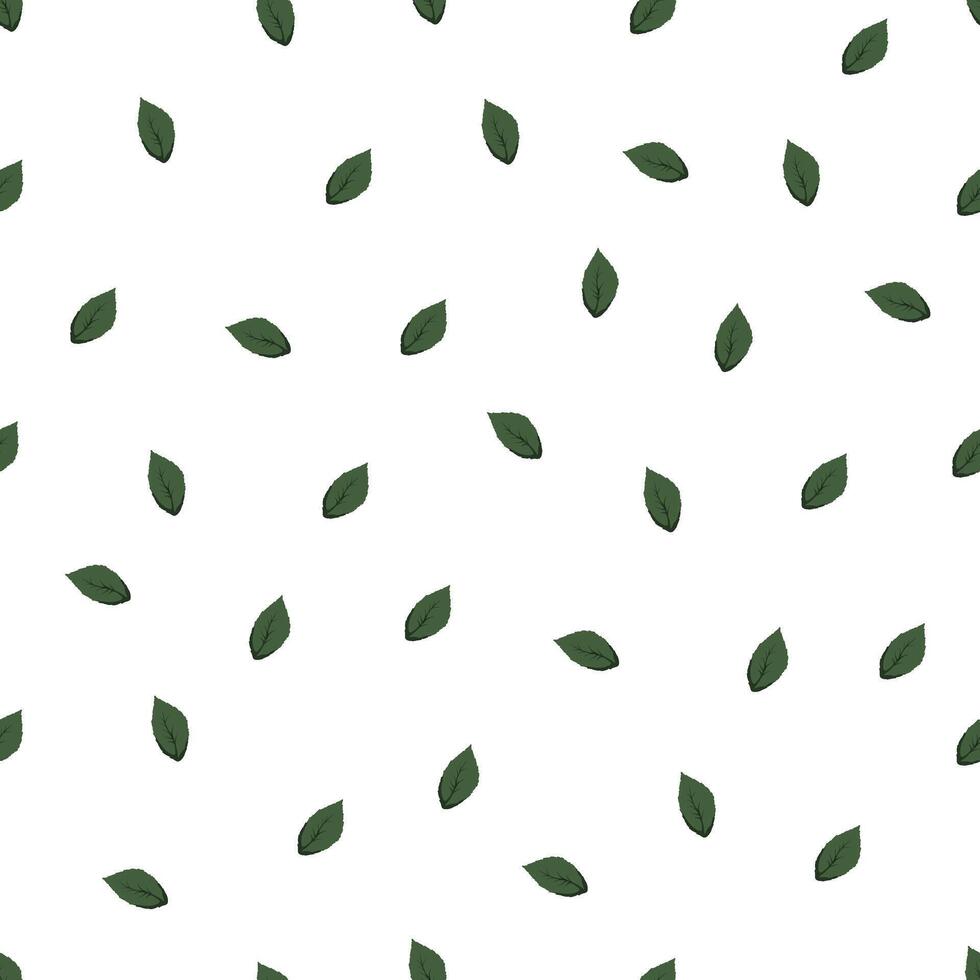 pattern with little green leaves vector