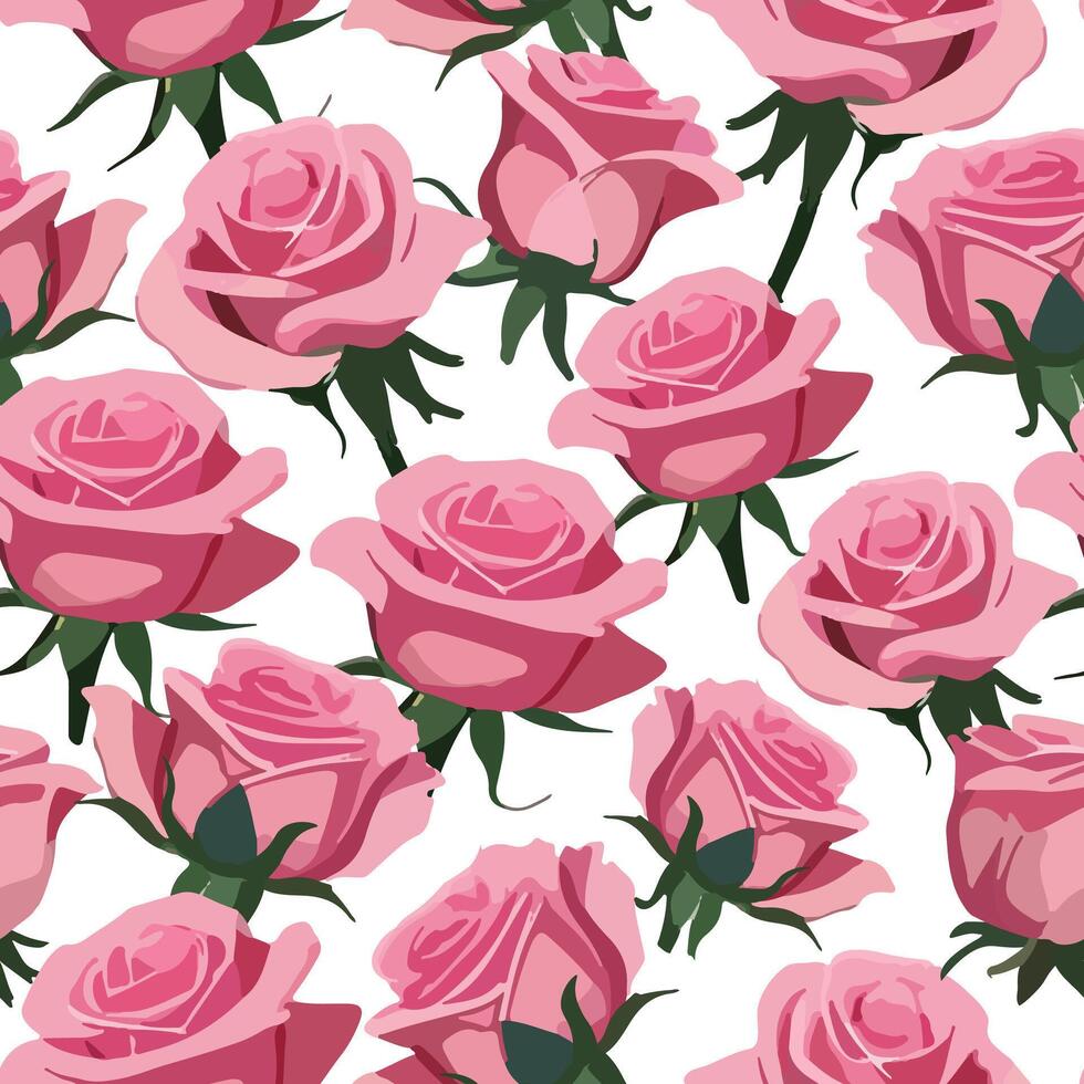 pattern with Luxurious Pink Roses vector