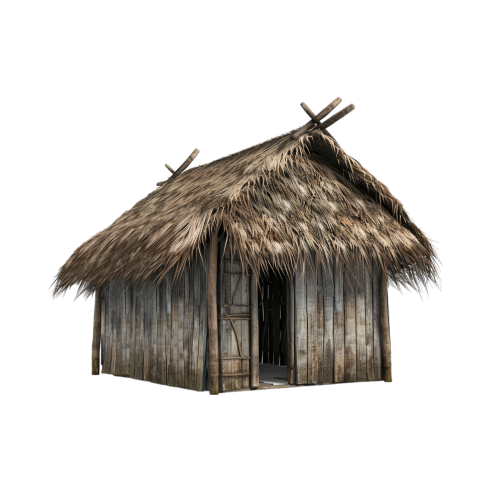 Wooden Hut House on Transparent Background png