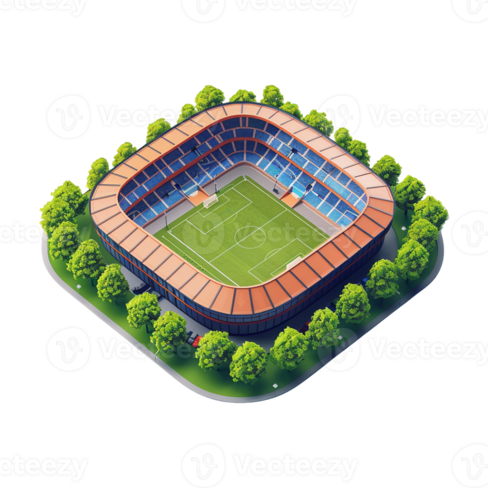 Isometric 3D Stadium on Transparent Background png