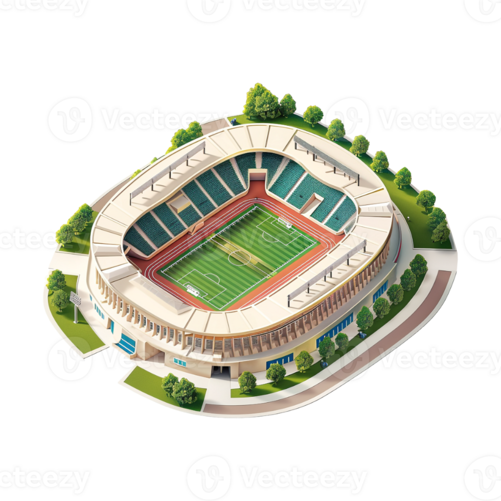 Isometric 3D Stadium on Transparent Background png