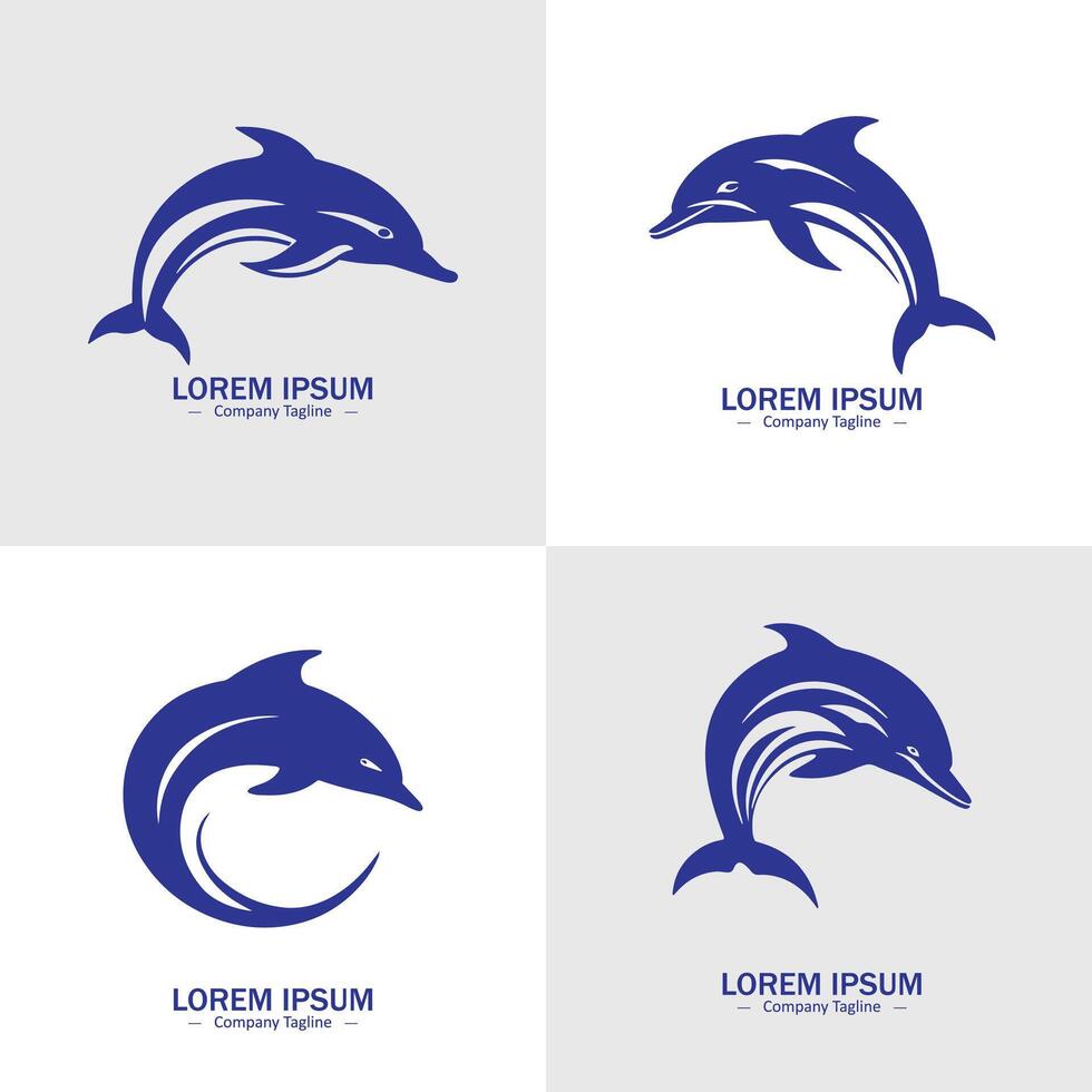 Set of Abstract Fish silhouette logo icons, with a white background for your company, the shark logo design ideas vector