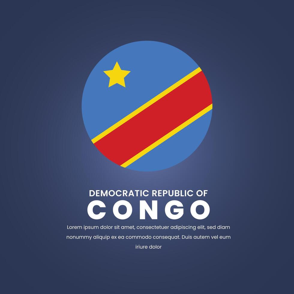Congo Independence Day poster illustration. Flag of the Democratic Republic of the Congo symbol. Template for background, banner, card. June 30 vector