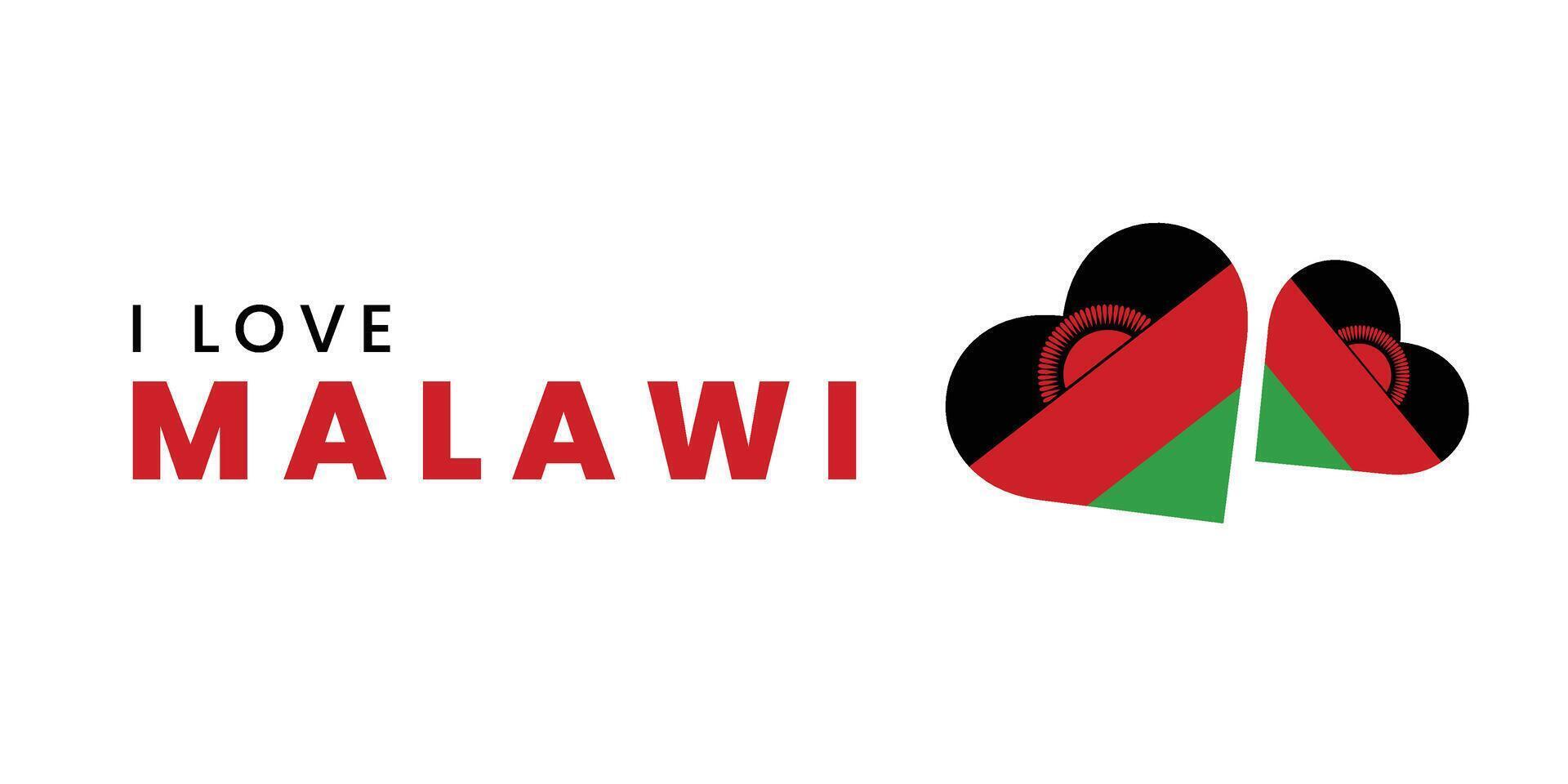 I love Malawi for banner, flyer, poster, and card. illustration vector