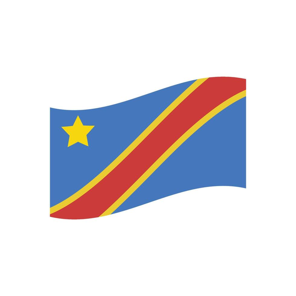 Flag of the Democratic Republic of the Congo symbol vector