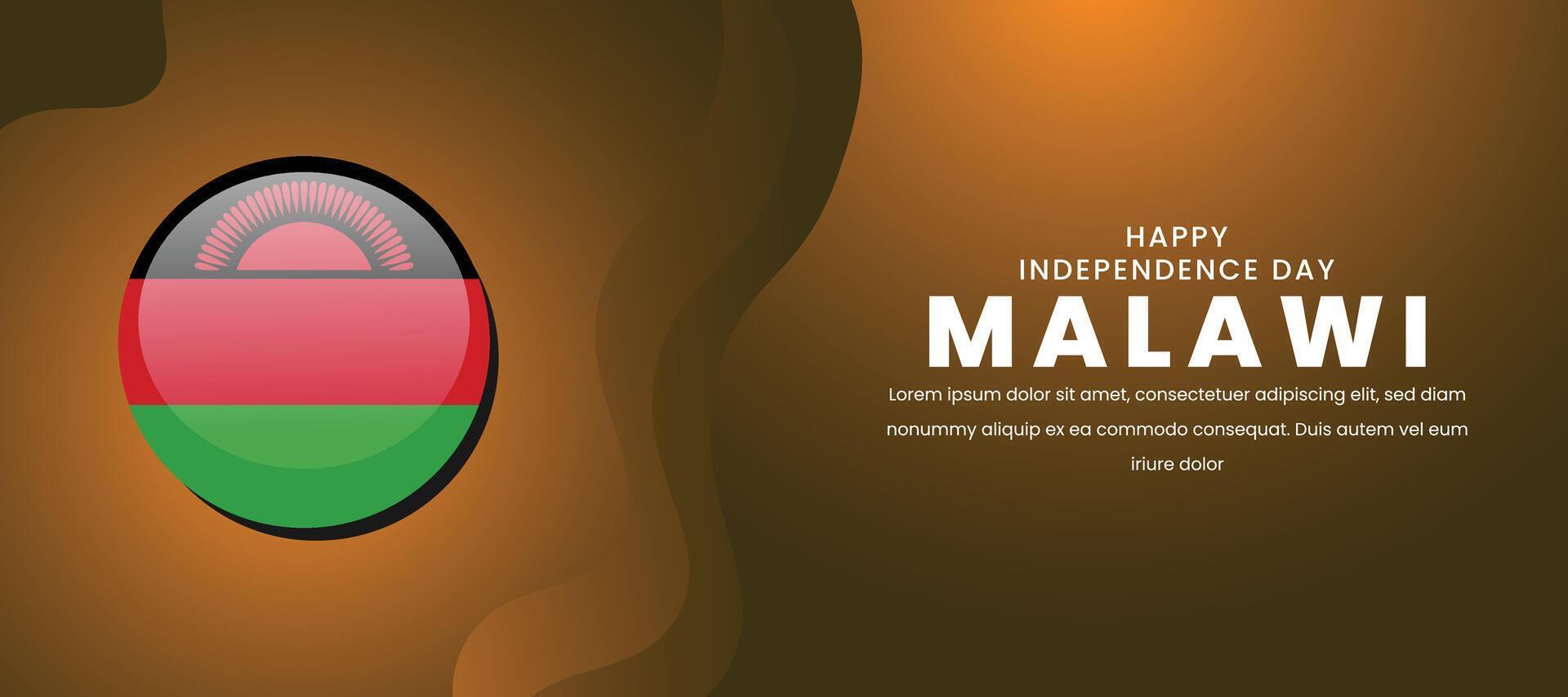 Independence Day Malawi 6th of July Banner. vector