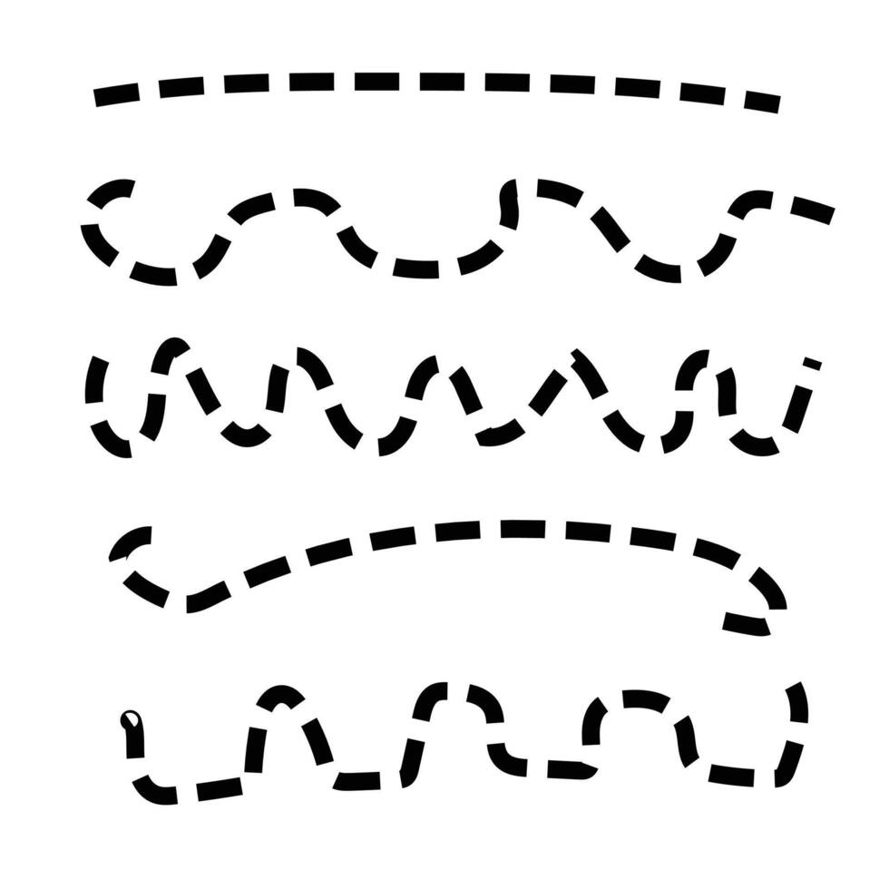 Curved dotted stripes design with dotted lines. vector