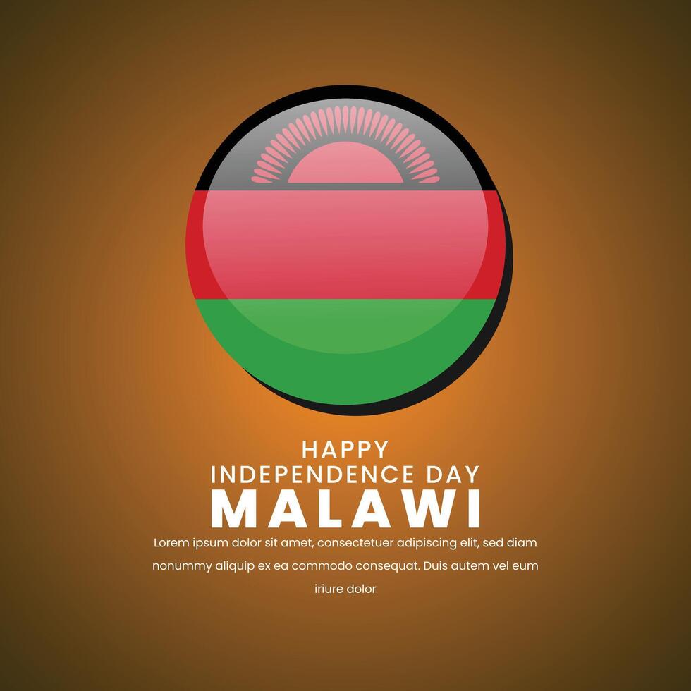 Independence Day Malawi 6th of July typography - illustration vector