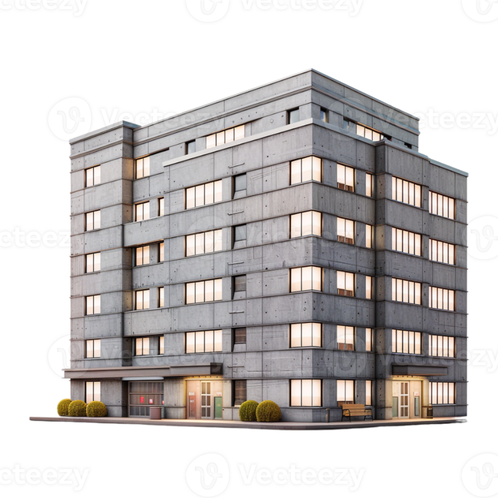 Mirror Glass Office Building Luxury on Transparent Background png