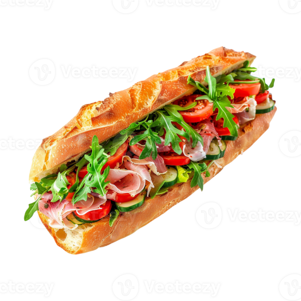 Tasty Italian Sandwich on Transparent Background png