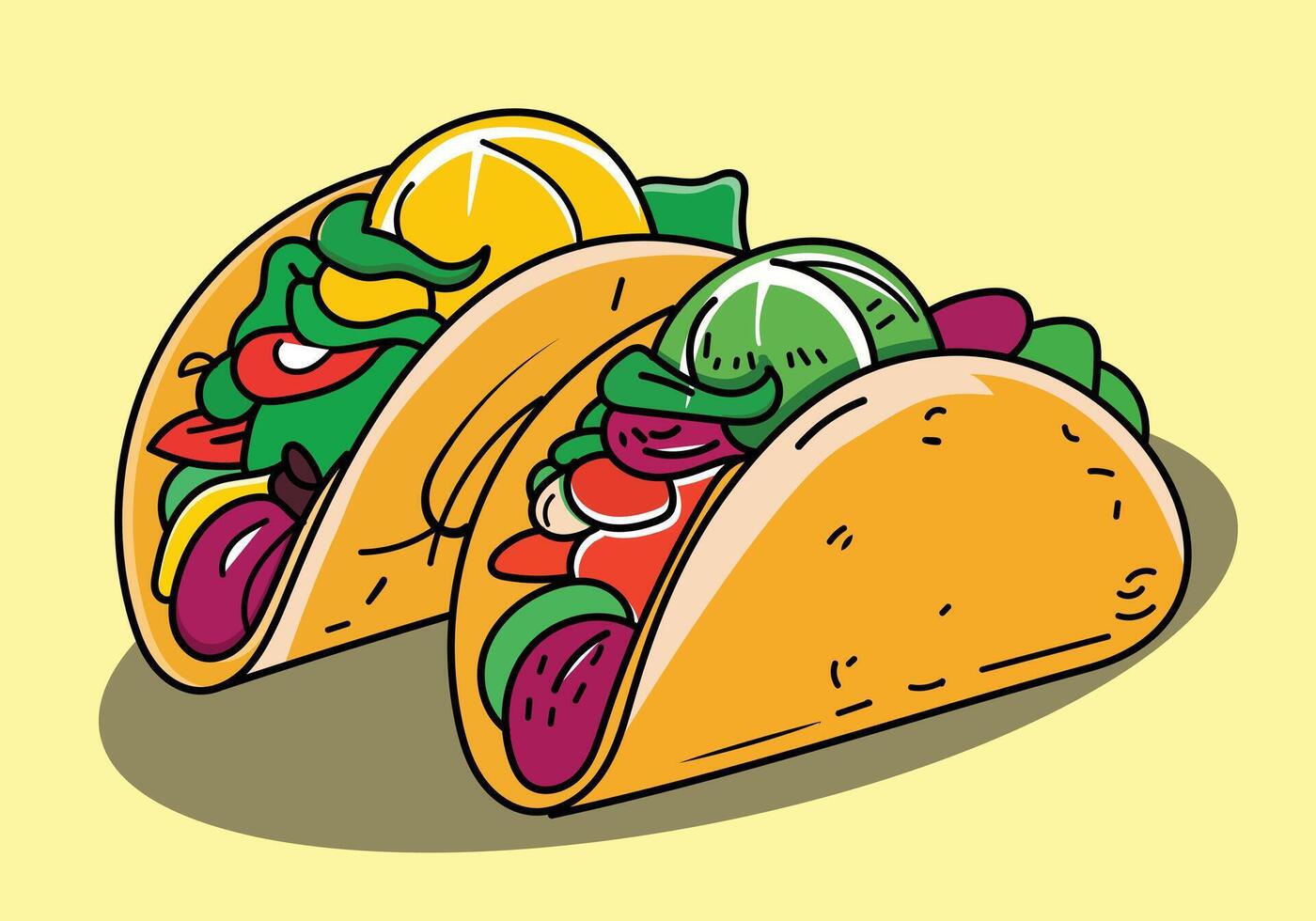 Tacos mexicun fast food vector