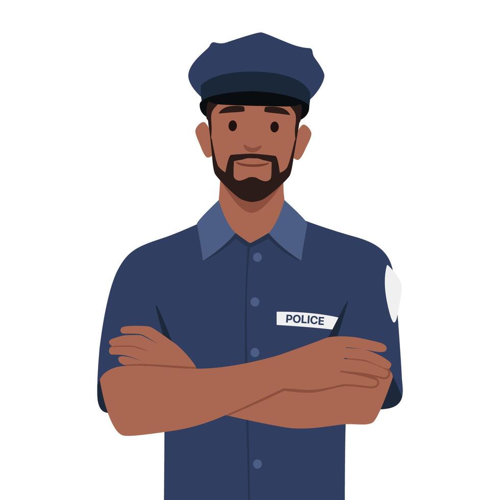 Police officer. Man in form of policing. vector