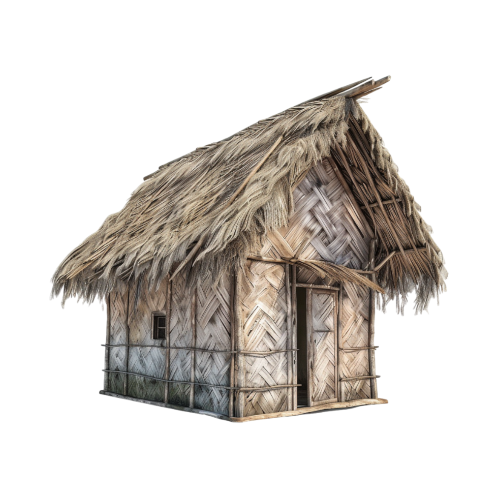 Wooden Hut House on Transparent Background png