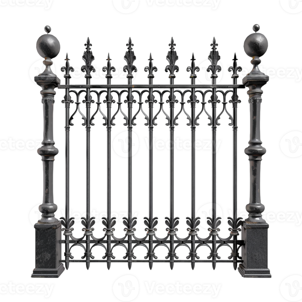 Steel Safety Gate Outside House on Transparent Background png