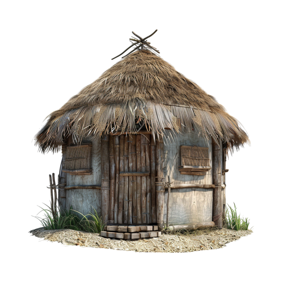 Wooden Hut House on Transparent Background png