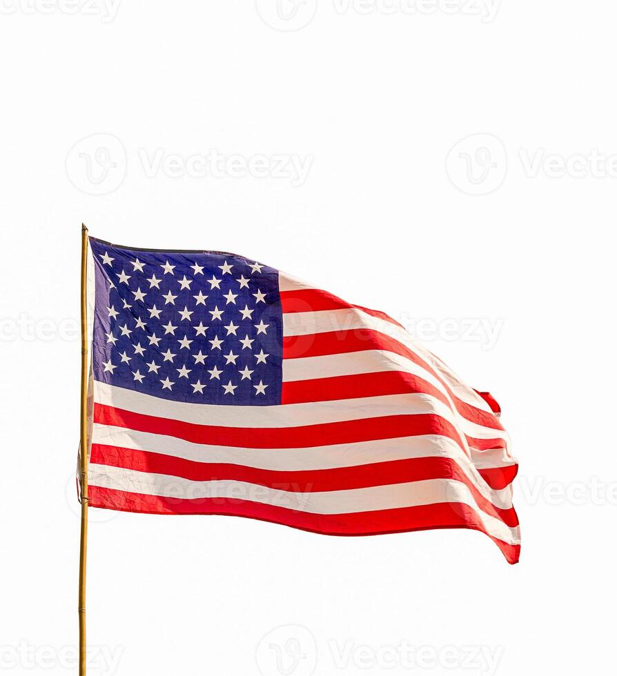 Flag of United States of America isolated on white photo