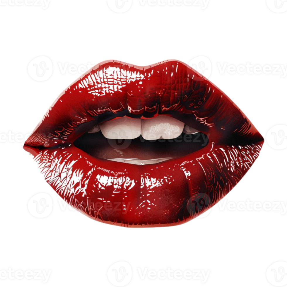 Woman Red Lips on Transparent Background png