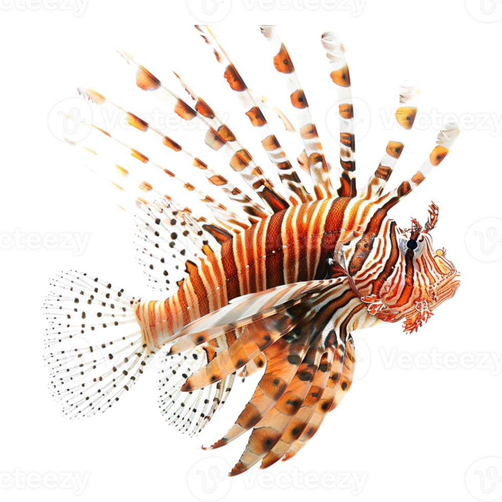 Red lionfish on Transparent Background png