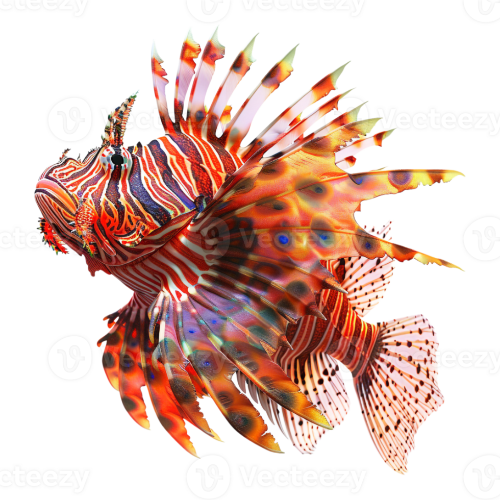 Red lionfish on Transparent Background png